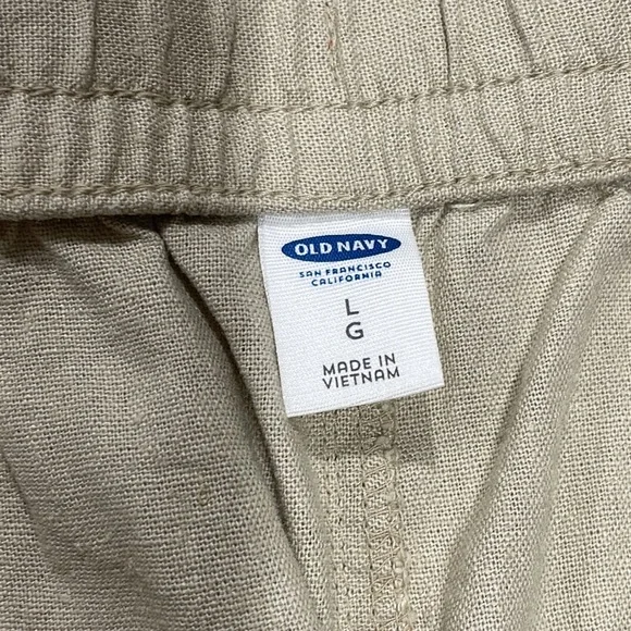 Old Navy women’s size large linen rayon Capri pants beige NEW - Picture 11 of 16